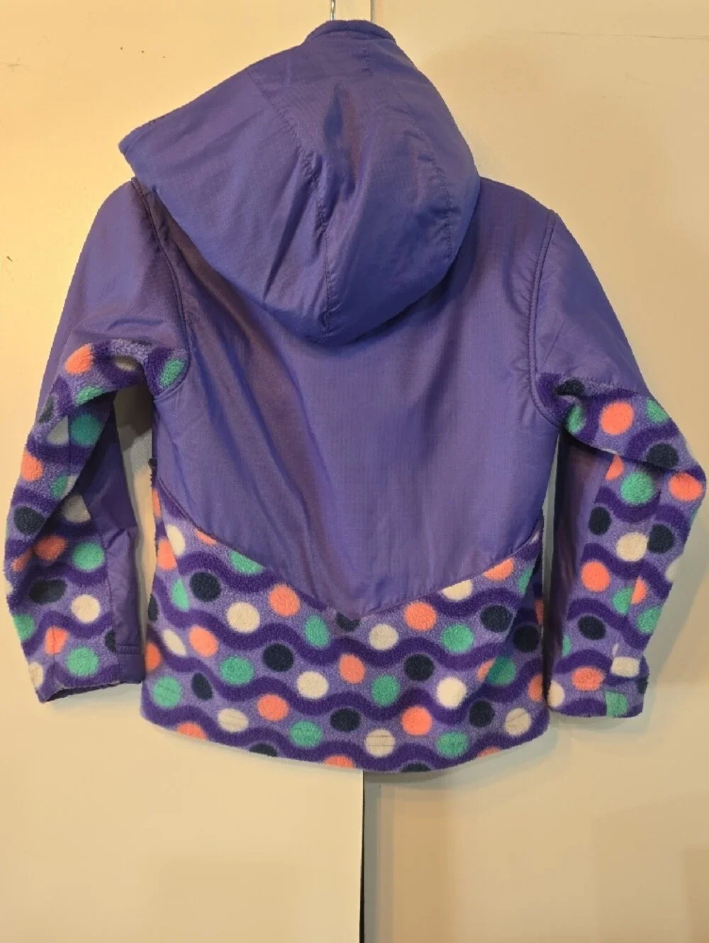 Columbia Purple Hooded Jacket with Multicolor Polka Dot Trim Toddler Girl